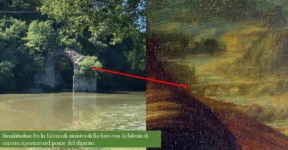 La Gioconda e il ponte che Leonardo dipinse alle sue spalle, foto Ansa