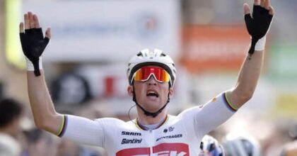 Ciclismo, il francese Laporte nuovo campione d’Europa, Ganna caduto a 23km dal traguardo, Trentin migliore azzurro