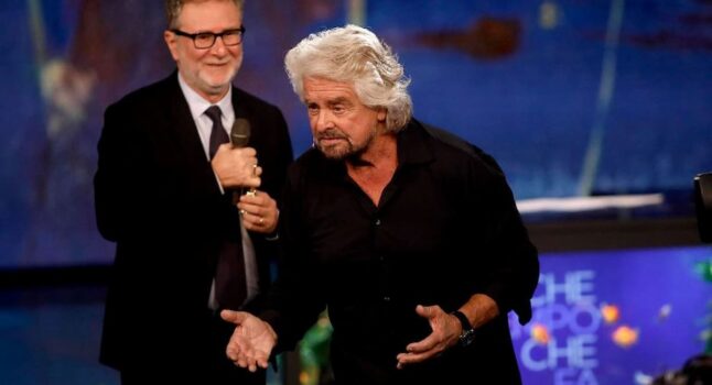 Grillo torna in tv e ne ha per tutti, attacca la Bongiorno, asfalta “Giggino a cartelletta”, punge Conte: promosso dagli ascolti, bocciato dai media.