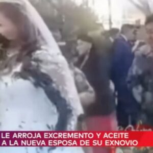 L'ex ragazza si presenta al matrimonio e lancia escrementi contro gli sposi VIDEO