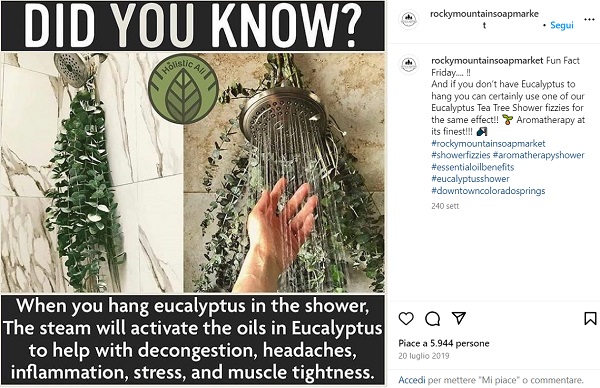 eucalipto nella doccia