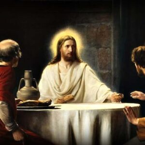 Gesù spezza il pane nel dipinto di Caravaggio la cena in Emmaus