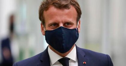 Macron con la mascherina: anti covid o anti le pen? ha copiato il campo largo